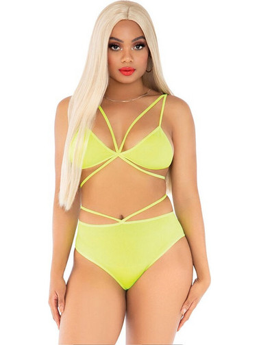 Leg Avenue Σετ Sexy Εσώρουχα Lime D-240104
