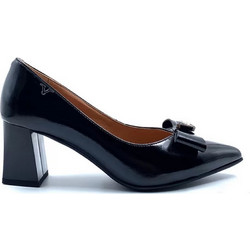 Versace 19V69 Γόβες Λουστρίνι με Χοντρό Ψηλό Τακούνι & Φιόγκο Μαύρες 1848-3211