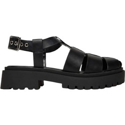 Steve Madden Δερμάτινα Γυναικεία Σανδάλια Μαύρα SM11003808-03001-050