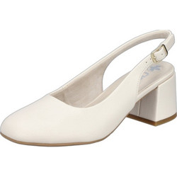 Rieker Γόβες Slingback Λουστρίνι με Χοντρό Χαμηλό Τακούνι Λευκές 44751-61