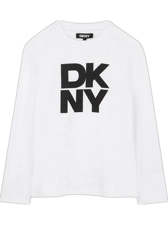DKNY Παιδικό T-Shirt Μακρυμάνικο Λευκό D62624-10P