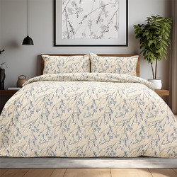Lino Home Σετ Σεντόνια Μονά Βαμβακερά με Λάστιχο 105x200+32 Amandes Μπλε