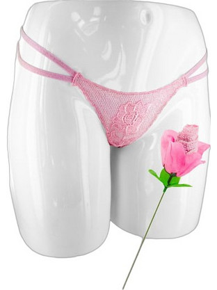 Kinksters Γυναικείο Sexy String με Δαντέλα Ροζ 3080-0060