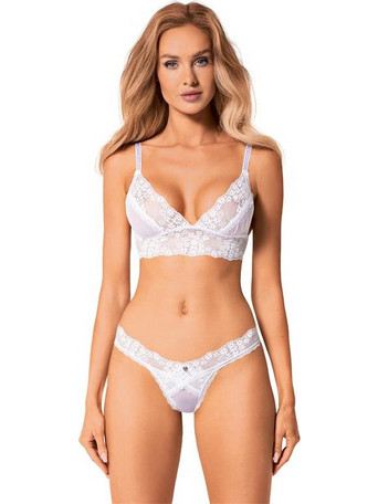 Obsessive Heavenlly Σετ Sexy Εσώρουχα See Through με Δαντέλα Λευκά 5901688252581