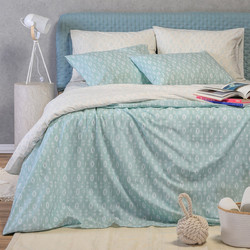 Melinen Σετ Σεντόνια Υπέρδιπλα με Λάστιχο 160x200+32 Casual Line River Aqua