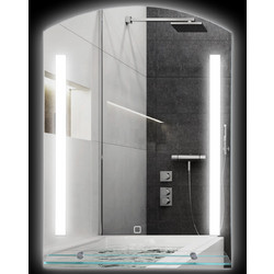Kleankin Καθρέπτης Μπάνιου Led & Ράφι Αφής Μεταλλικός 834-057V01SR