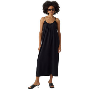 Vero Moda Midi Καλοκαιρινό Καθημερινό Φόρεμα Μαύρο 10286077
