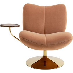 Kare Design Πολυθρόνα Περιστρεφόμενη Βελούδινη Καφέ Pigalle