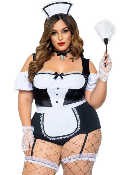 Leg Avenue Frenchie Sexy Στολή Καμαριέρα Λευκή Μαύρη 714718558721