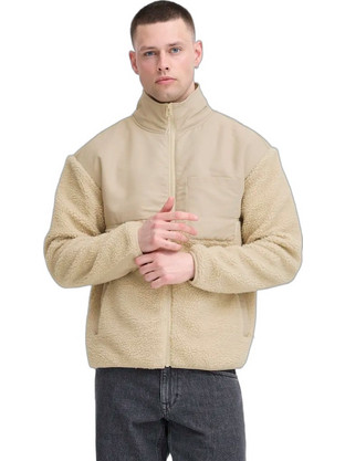 Blend Ανδρική Ζακέτα Fleece με Φερμουάρ Μπεζ 20718652-141107
