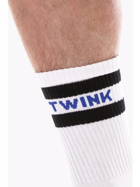 Barcode Berlin Twink Ανδρικές Κάλτσες Ψηλές με Σχέδια Λευκές