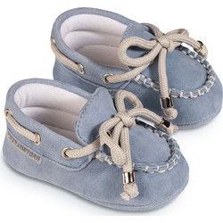 Babywalker Βαπτιστικά Loafers Αγκαλιάς για Αγόρι Δερμάτινα Ανατομικά Γαλάζια MI1116