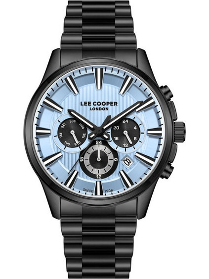 Lee Cooper Ανδρικό Ρολόι Χρονογράφος με Μαύρο Μεταλλικό Μπρασελέ LC08216.600