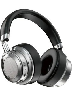 Ezra BW96 Ενσύρματα & Ασύρματα Bluetooth Ακουστικά Over Ear με Noise Cancelling Ασημί Μαύρα