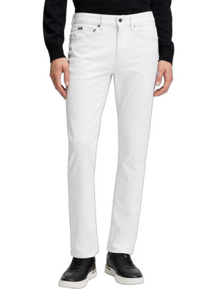 Hugo Boss Delaware Ανδρικό Τζιν Παντελόνι Ελαστικό Slim Εφαρμογή Λευκό 50550942-100