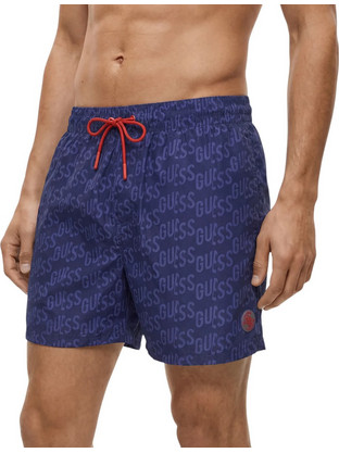 Guess Ανδρικό Μαγιό Σορτς με Σχέδια Navy Μπλε F6GT12WG2A2-PMF3