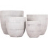 HomeMarkt Gardener Σετ Γλάστρες Στρογγυλές Fiberclay Λευκές Γκρι 44x43cm 4τμχ HM4719