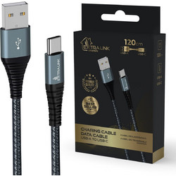 Extralink CABESL08 Braided LED USB-A to USB-C 15W 1.2m Black