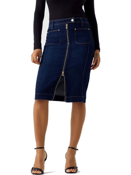 Guess Μίντι Φούστα Τζιν Ψηλόμεση Pencil Navy Μπλε W6RD0UD6881-BLJO