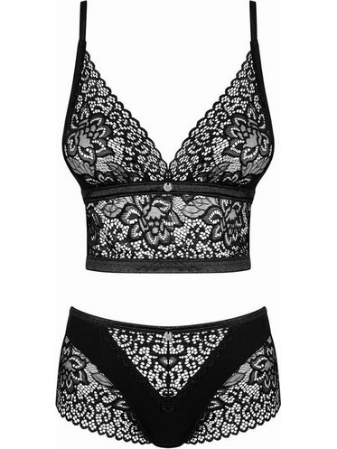 Obsessive Cecilla Σετ Sexy Εσώρουχα See Through με Δαντέλα Μαύρα 5901688232248