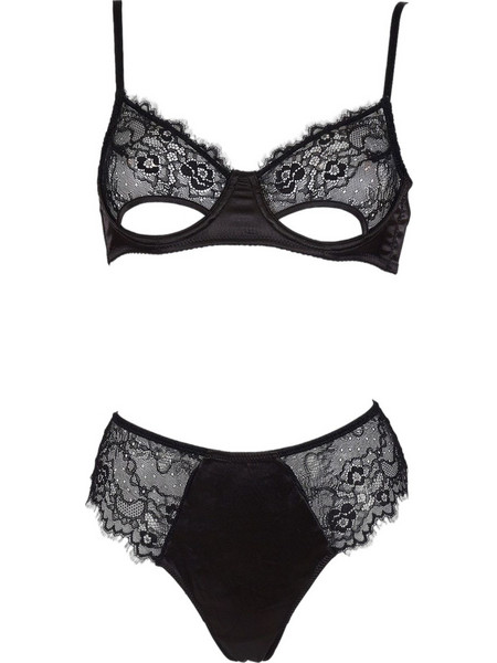Gsecret Σετ Sexy Εσώρουχα See Through με Δαντέλα Μαύρα SX9928-25265