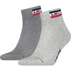 Levi's Ανδρικές Κάλτσες Κοντές Γκρι Ανθρακί 2Pack 37157