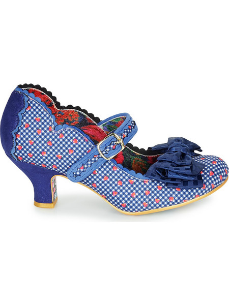Irregular Choice Γόβες Δερμάτινες με Λεπτό Χαμηλό Τακούνι Μπαρέτα & Φιόγκο Μπλε 4136-38-Q