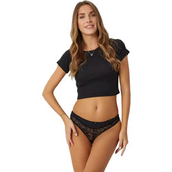 Norddiva Talia Γυναικείο String με Δαντέλα Μαύρο