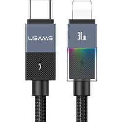 Usams SJ776 Braided LED USB-C to Lightning Cable 30W 1.2m Tarnish
