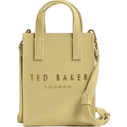 Ted Baker Crinkll Crinkle Γυναικείο Τσαντάκι Χειρός από Δερματίνη Κίτρινο 284045
