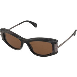 Max Mara MM0189 63E Γυναικεία Γυαλιά Ηλίου Cat Eye Ασημί Μαύρο με Καφέ Φακό