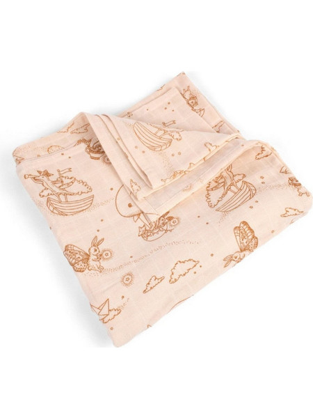 Filibabba Dreamy Adventurers Πάνα Αγκαλιάς από Μουσελίνα Σομόν 120x120cm 108.00507