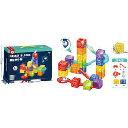 Blue Toys Magnet Blocks Track Ball Drill με Φως 32τμχ