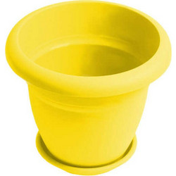 Micplast No82 Γλάστρα Εξωτερικού Χώρου Στρογγυλή Πλαστική Κίτρινη 30x25cm
