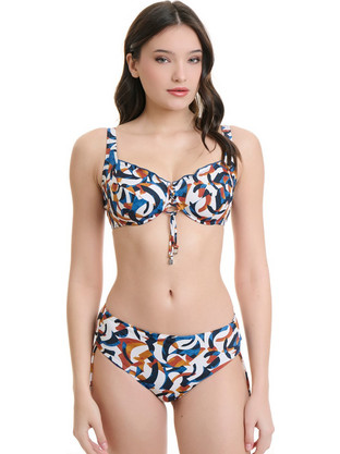 ERKA MARE Bikini Set με Ενίσχυση Εκρού Μπλε Καφέ 26157F-15617
