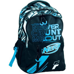 Gim Nerf Count Σχολική Τσάντα Πλάτης Δημοτικού Μαύρη Μπλε 336-38031