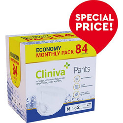 Cliniva Pants Medium Πάνες Βρακάκι Ακράτειας 7 Σταγόνες 84τμχ