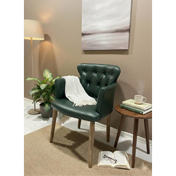 Stewe Home Πολυθρόνα Δερμάτινη Πράσινη STE-026724-V58207