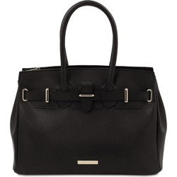 Tuscany Leather Γυναικεία Τσάντα Χειρός Δερμάτινη Μαύρη TL142174