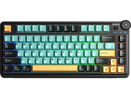 Aula AU75 Ασύρματο Μηχανικό Gaming Πληκτρολόγιο TenKeyLess με Bloomfield Διακόπτες RGB Black Yellow