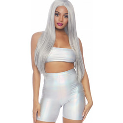 Leg Avenue Holographic Sexy Two Piece Set Ασημί 714718543154