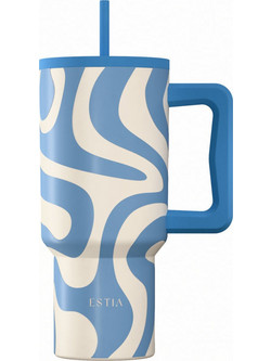 Estia Straw Tumbler XL Save The Aegean Ocean Waves 900ml
