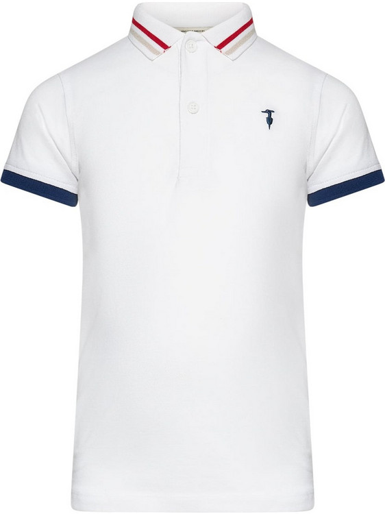 Trussardi Παιδικό Polo Κοντομάνικο Λευκό Navy Μπλε TBP26048PO
