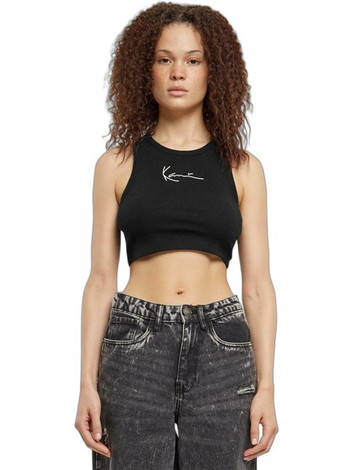 Karl Kani Γυναικείο Καλοκαιρινό Crop Top Ριπ Μαύρο KW-TP011-001-01