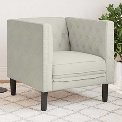 vidaXL Πολυθρόνα Βελούδινη Μπεζ Chesterfield 372680