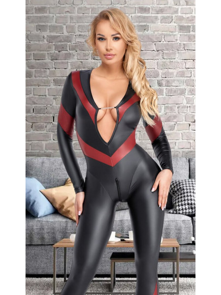 Cottelli Sexy Ολόσωμη Φόρμα Μαύρη Κόκκινη 27306691021