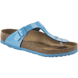 Birkenstock Gizeh Δερμάτινες Γυναικείες Σαγιονάρες Μπλε 1024003