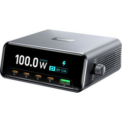Powertech PT-1622 Βάση Φόρτισης με Θύρα USB-A & 4 Θύρες USB-C 100W Quick Charge 4.0+ & Power Delivery