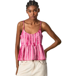 Pepe Jeans Pam Γυναικείο Καλοκαιρινό Top Βαμβακερό Φούξια PL304256-422