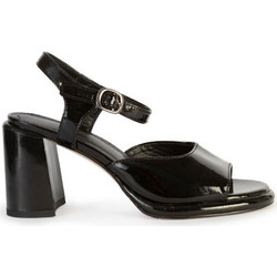 Versace 19V69 Γυναικεία Πέδιλα Λουστρίνι Μαύρα με Χοντρό Χαμηλό Τακούνι AM4H926-1621
